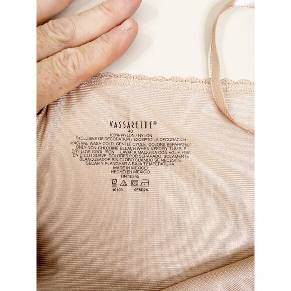 Vassarette Sz 40 Tan LACE Trim-NYLON FULL SLIP Adjustable Straps NWT - Picture 6 of 6
